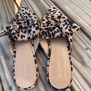ALDO Animal Print Mules with Bow Detail